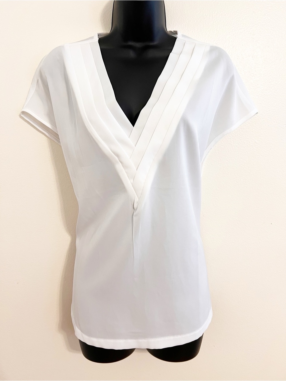 SHEIN White V-Neck Blouse